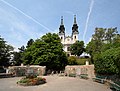 La basilica minore di Santa Maria dei Sette Dolori nel quartiere Pöstlingberg di Linz