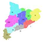 De katalanska regionerna mellan 1936 och 1939.
