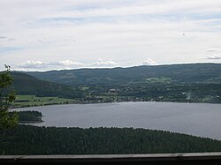 View of Snåsa over Snåsavatnet