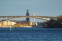 Västerbron Stadshuset Kaknästornet dec 2013.jpg