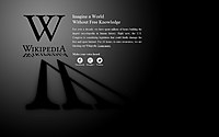 Laman berbahasa Inggeris Wikipedia on January 18, 2012, menggambarkan blackout antarabangsa dalam pembangkang untuk SOPA