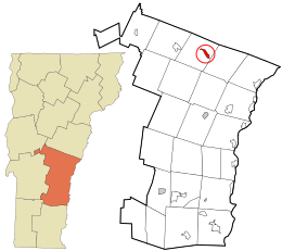 Location in Windsor County and the state of Vermont.