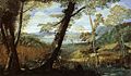 Paysage avec rivière, Annibale Carracci 1590. H. 89 cm. National Gallery of Art.