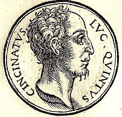 Cincinnatus ábrázolása a 16. sz.-i Promptuarii Iconum Insigniorum-ban