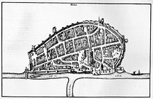 copper plate map of the city of Neuss