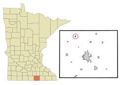 Location of Hartland, Minnesota