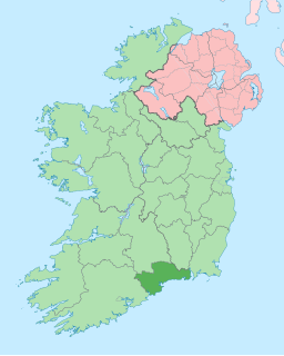Karta med County Waterford markerat