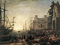 A seaport with a ship arriving (from Economics)