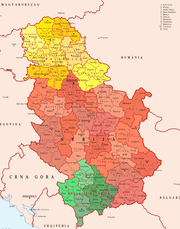 Szerbia közigazgatási térképe