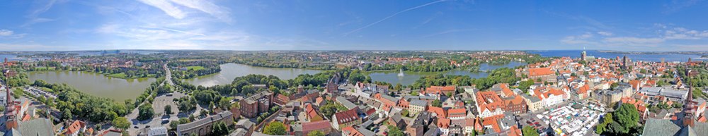 Panorama over Stralsund set fra den gamle Marienkirche