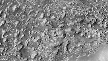 Close up view of southern part of Firsoff Crater showing layers, as seen by CTX camera (on Mars Reconnaissance Orbiter).