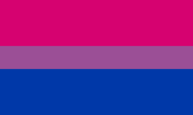Drapeau de la fierté bisexuelle créé par Michael Page en 1998.