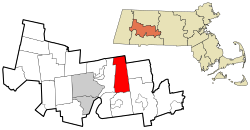 Location in Hampshire County in Massachusetts