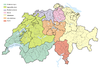 Carte des grandes régions de la Suisse