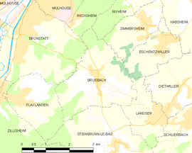 Mapa obce Bruebach