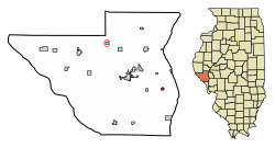 Location of Milton in Pike County, Illinois.