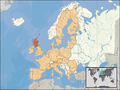 Location of Scotland (orange) in the European Union (camel).