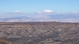 Vue des Badlands sur le plateau de Grenade.