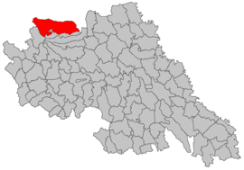 Location in Iași County