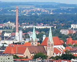 Das Domviertel vom Augsburger Hotelturm aus gesehen