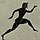 nach rechts laufender nackter Läufer in schwarz-weiß