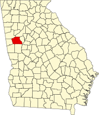 Map of Džordžija highlighting Coweta County