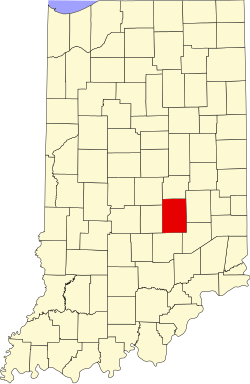 Karte von Shelby County innerhalb von Indiana