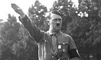 Adolf Hitler making a Nazi salute