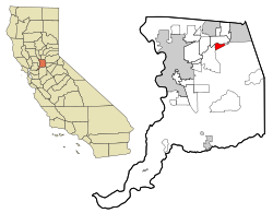 Location in Sacramento County and the state of California