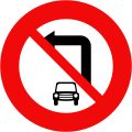 103c: No left turn for cars