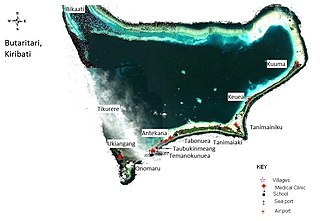 Satellitenbild von Butaritari, nachbearbeitet