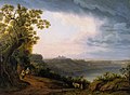 Jakob Philipp Hackert, Blick auf den Albaner See mit Castel Gandolfo (DE) , 1800, Düsseldorf, Kunstakademie Düsseldorf.