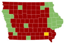 Iowa Republican Presidential Caucuses Election Results by County, 2008.svg