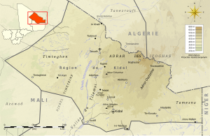 Kidal topographic map-fr