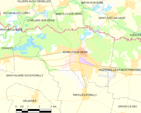 Poziția localității Romilly-sur-Seine