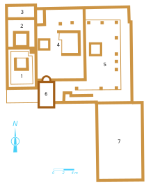 Schéma en deux dimensions et en couleurs du plan au sol