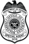 Polisbricka för försvarsdepartementents kriminalpolis Defense Criminal Investigative Service.