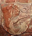 Das Wappen der Ritter von Lösnich auf dem Epitaph des Ritters Cuno VI. von Pirmont 1447