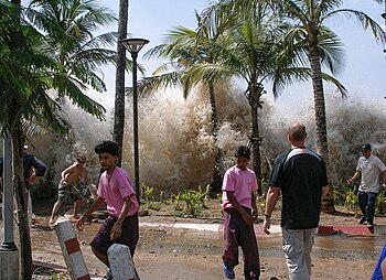 موجة تسونامي عاتية ناجمة عن زلزال سنة 2004 م في جنوب شرق آسيا