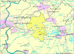 United States Census Bureau Census 2000 map of ZCTA 08802 Asbury, New Jersey