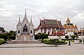 King Rama III Memorial on Lan Plabpla Maha Chedsada Bodin (foreground), Wat Ratchanadda with Loha Prasat (background)