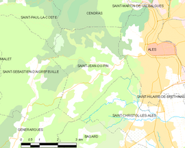 Mapa obce Saint-Jean-du-Pin