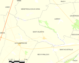 Mapa obce Saint-Valentin