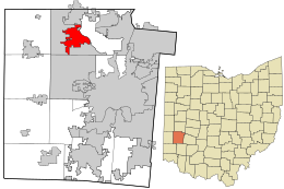 Location in Montgomery County and the state of Ohio.