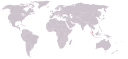Utbredelseskart for Malaysiatiger