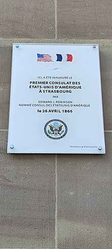 Premier consulat des USA ouvert à Strasbourg en 1866