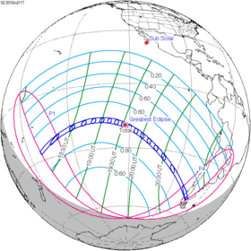 Carte de l'éclipse générale