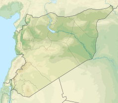 Mapa konturowa Syrii, w centrum znajduje się punkt z opisem „Pustynia Syryjska”