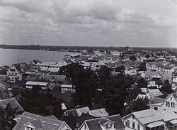 Utsyn over Paramaribo frå byrjinga av 1900-talet.