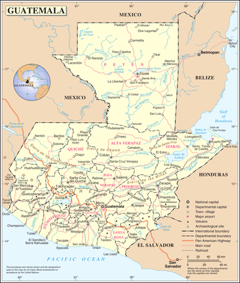 Мапа Гватэмалы